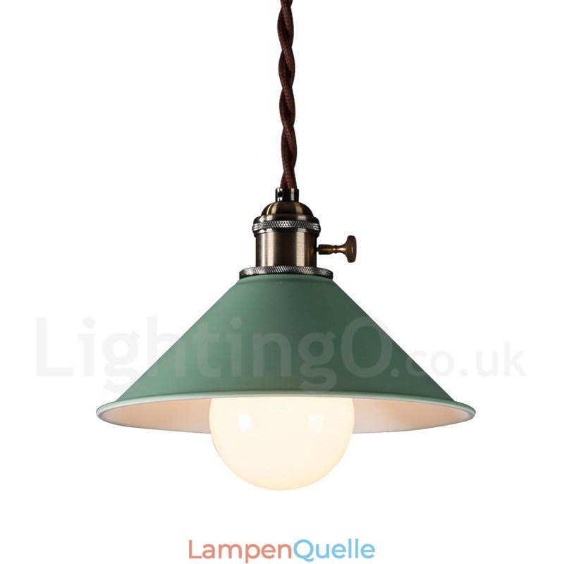 1-flammige, moderne Pendelleuchte aus Stahl mit Stahlschirm