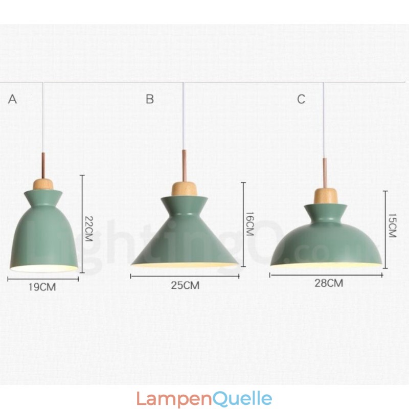 1-flammige, moderne Pendelleuchte aus Stahl mit Schirm aus Aluminiumlegierung
