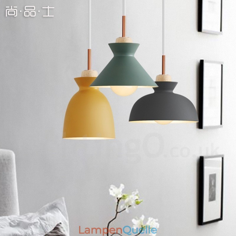 1-flammige, moderne Pendelleuchte aus Stahl mit Schirm aus Aluminiumlegierung