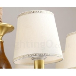 8-flammige Retro-Pendelleuchte aus rustikalem Messing mit Glasschirm