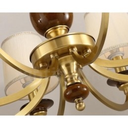 15-flammige Retro-Pendelleuchte aus rustikalem Messing mit Glasschirm