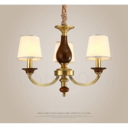 3-flammige Retro-Pendelleuchte aus rustikalem Messing mit Glasschirm