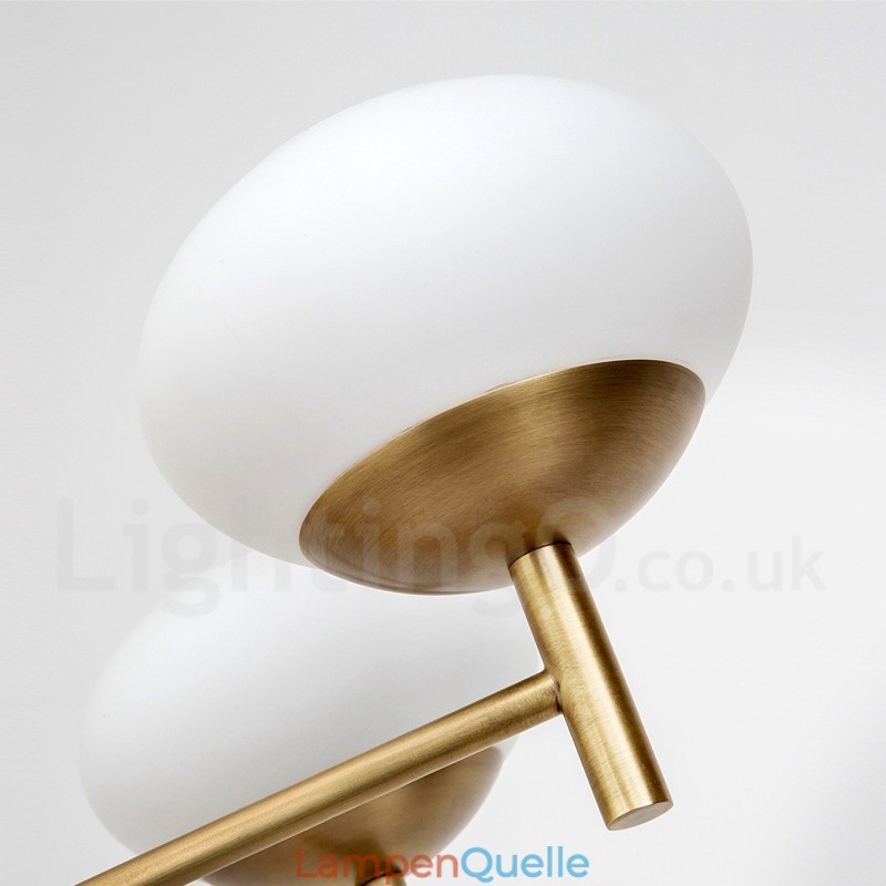 9-flammige Retro-Pendelleuchte aus rustikalem Messing mit Glasschirm