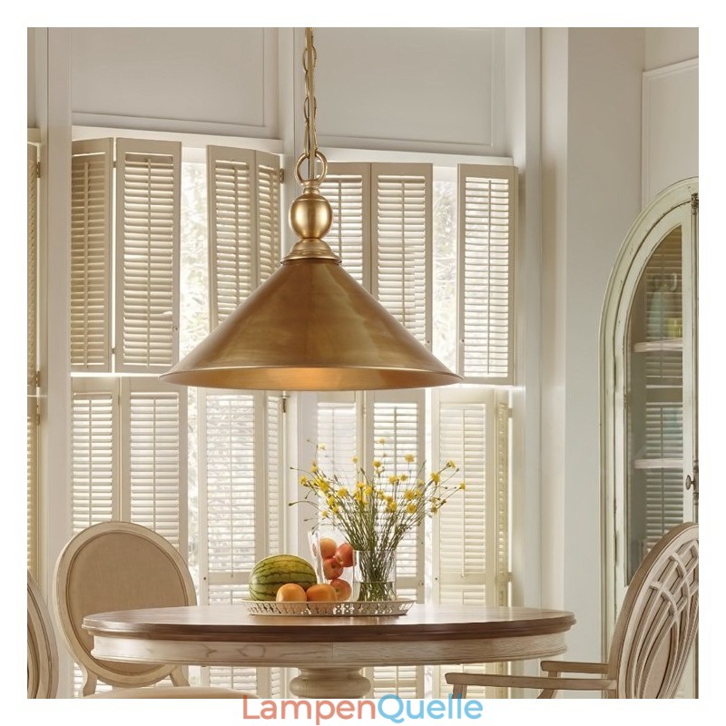 1 Licht Retro Rustikal Luxus Messing Pendelleuchte Kronleuchter mit Messingschirm