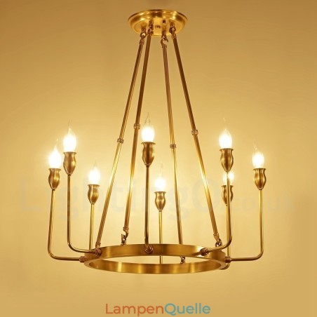 6 Licht 8 Licht Retro Rustikal Luxus Messing Pendelleuchte Kronleuchter 6 Licht 8 Licht Retro Rustikal Luxus Messing Pendelleuchte Kronleuchter