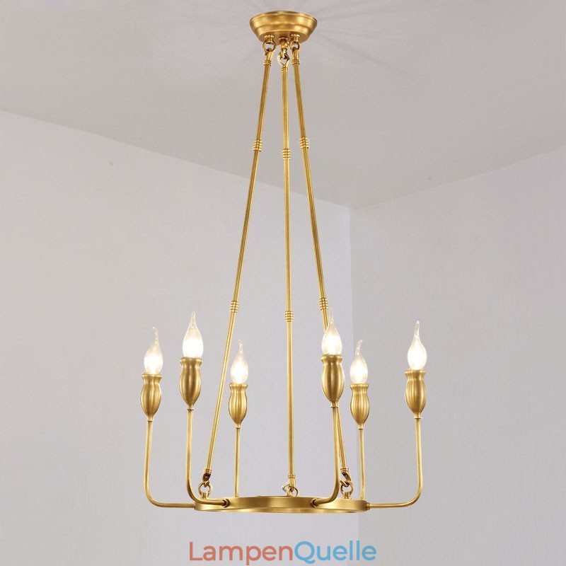 6 Licht 8 Licht Retro Rustikal Luxus Messing Pendelleuchte Kronleuchter