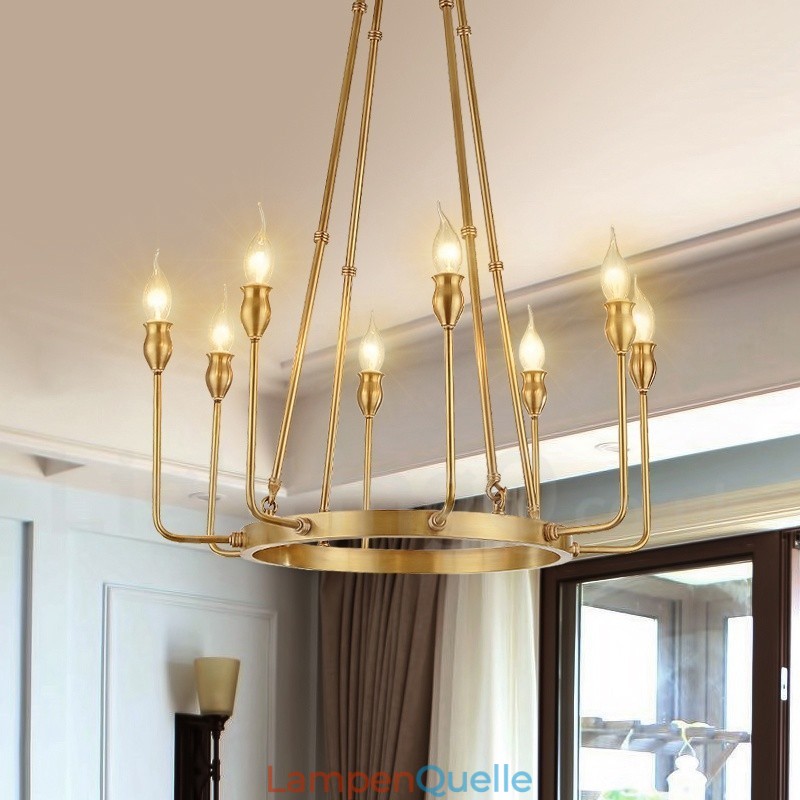 6 Licht 8 Licht Retro Rustikal Luxus Messing Pendelleuchte Kronleuchter