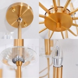 12 Licht Retro Rustikal Luxus Messing Pendelleuchte Kronleuchter