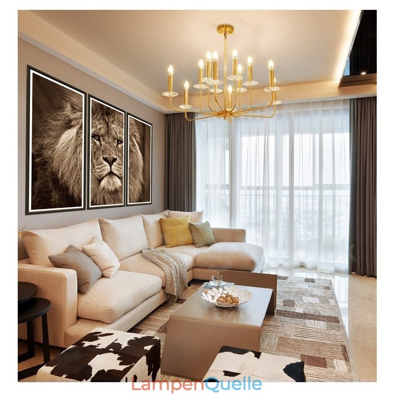 12 Licht Retro Rustikal Luxus Messing Pendelleuchte Kronleuchter