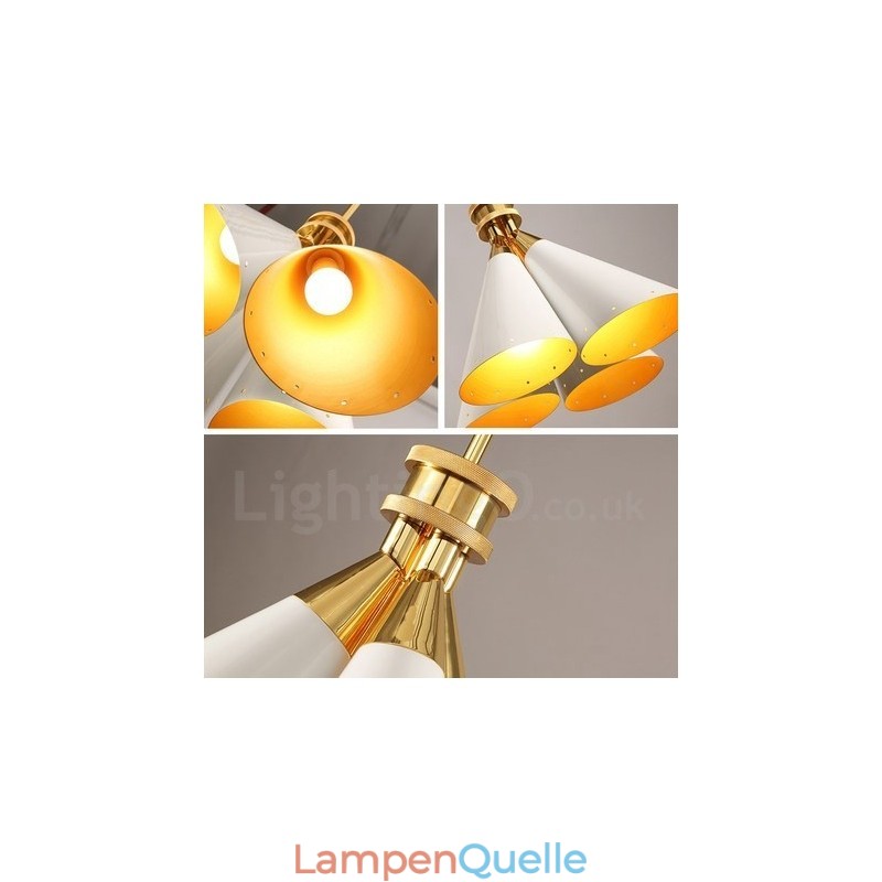 4-flammiger Retro-Pendelleuchter im rustikalen Stil aus Aluminiumlegierung mit Lampenschirm aus Aluminiumlegierung