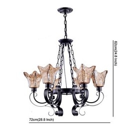 Kronleuchter 6 Lichter Glas Traditionell Klassisch Vintage