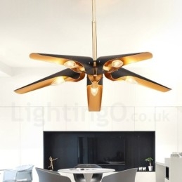 5-flammiger Retro-Pendelleuchter im rustikalen Stil aus Aluminiumlegierung mit Lampenschirm aus Aluminiumlegierung