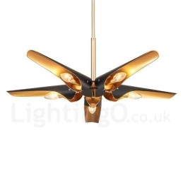 5-flammiger Retro-Pendelleuchter im rustikalen Stil aus Aluminiumlegierung mit Lampenschirm aus Aluminiumlegierung