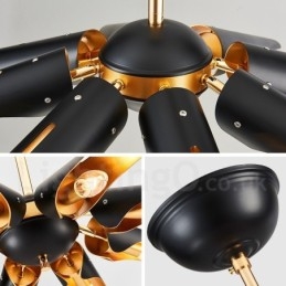 5-flammiger Retro-Pendelleuchter im rustikalen Stil aus Aluminiumlegierung mit Lampenschirm aus Aluminiumlegierung