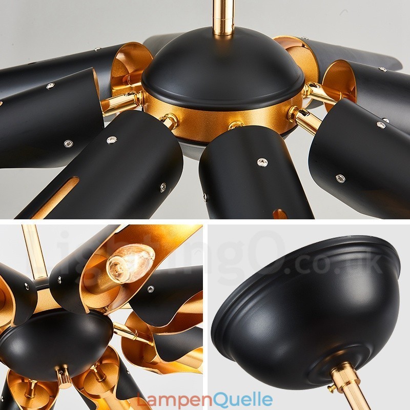 5-flammiger Retro-Pendelleuchter im rustikalen Stil aus Aluminiumlegierung mit Lampenschirm aus Aluminiumlegierung