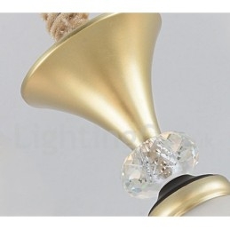 Retro Rustikaler Luxus Kristall Pendelleuchte Kronleuchter mit Glasschirm