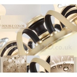 Retro Rustikaler Luxus Kristall Pendelleuchte Kronleuchter mit Glasschirm