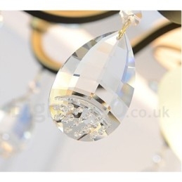 Retro Rustikaler Luxus Kristall Pendelleuchte Kronleuchter mit Glasschirm