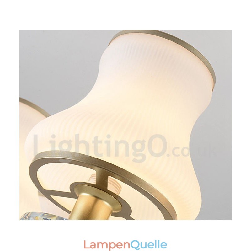 12-flammige Retro-Pendelleuchte aus Kristall mit rustikalem Luxus-Glasschirm