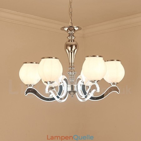 6-flammige, moderne, luxuriöse Pendelleuchte mit Glasschirm 6-flammige, moderne, luxuriöse Pendelleuchte mit Glasschirm