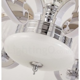 Retro Rustikaler Luxus Kristall Pendelleuchte Kronleuchter mit Glasschirm