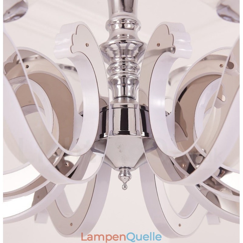 8-flammige, moderne, luxuriöse Pendelleuchte mit Glasschirm