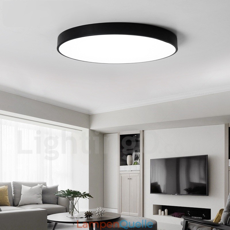 Ultradünne, dimmbare, moderne Deckenleuchten im zeitgenössischen nordischen Stil mit Acrylschirm und Fernbedienung, können auch als Wandleuchte verwendet werden.