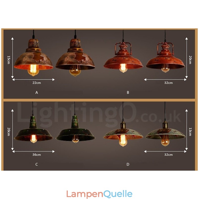 1 Licht Rustikale Lodge Retro Vintage Pendelleuchte Loft