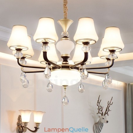 Moderne zeitgenössische Retro Luxus Kristall Pendelleuchte Kronleuchter mit Glasschirm Moderne zeitgenössische Retro Luxus Kristall Pendelleuchte Kronleuchter mit Glasschirm