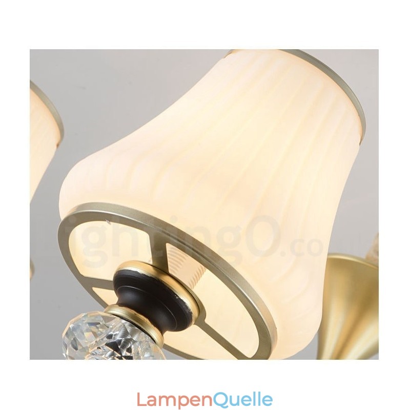 Moderne zeitgenössische Retro Luxus Kristall Pendelleuchte Kronleuchter mit Glasschirm