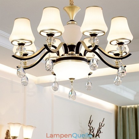 Moderne zeitgenössische Retro Luxus Kristall Pendelleuchte Kronleuchter mit Glasschirm Moderne zeitgenössische Retro Luxus Kristall Pendelleuchte Kronleuchter mit Glasschirm