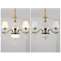 Moderne zeitgenössische Retro Luxus Kristall Pendelleuchte Kronleuchter mit Glasschirm