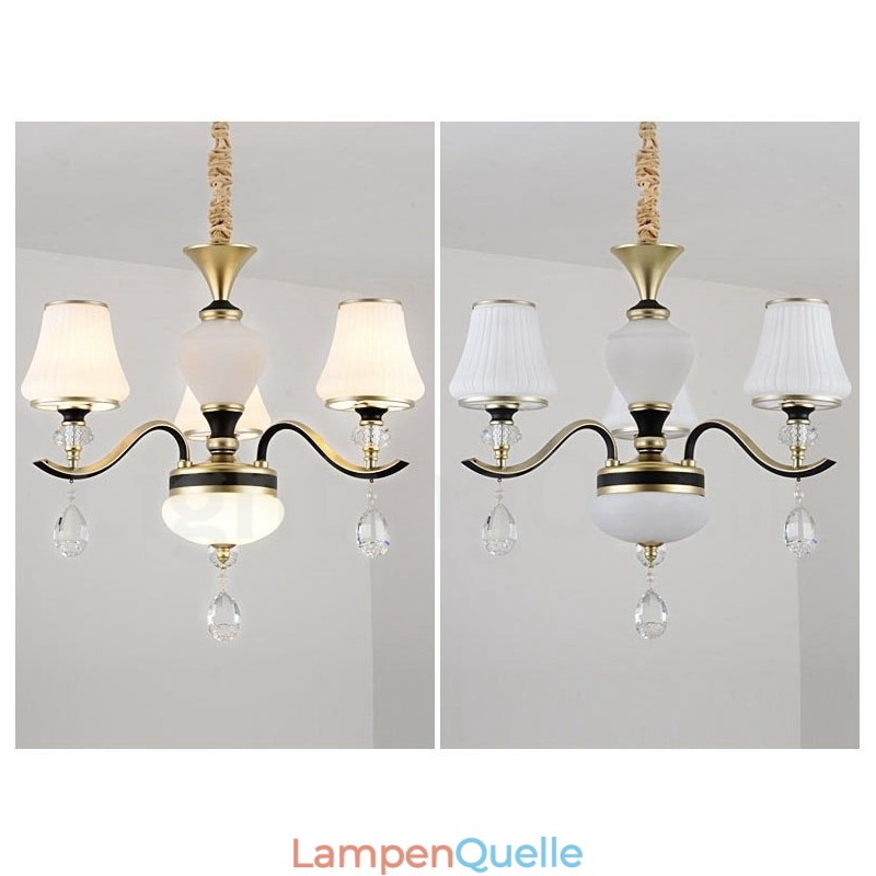 Moderne zeitgenössische Retro Luxus Kristall Pendelleuchte Kronleuchter mit Glasschirm