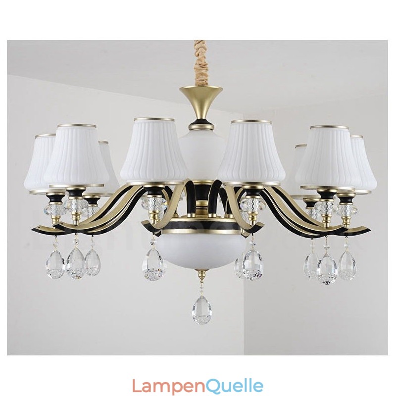 Moderne zeitgenössische Retro Luxus Kristall Pendelleuchte Kronleuchter mit Glasschirm