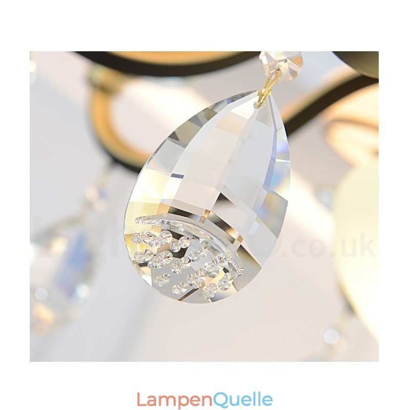 Moderne zeitgenössische Retro Luxus Kristall Pendelleuchte Kronleuchter mit Glasschirm