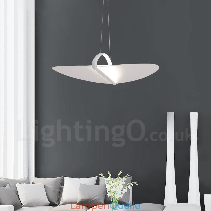 Moderne zeitgenössische 1-flammige Pendelleuchte aus Acryl mit Stahlschirm