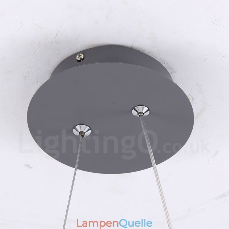 Moderne zeitgenössische 1-flammige Pendelleuchte aus Acryl mit Stahlschirm