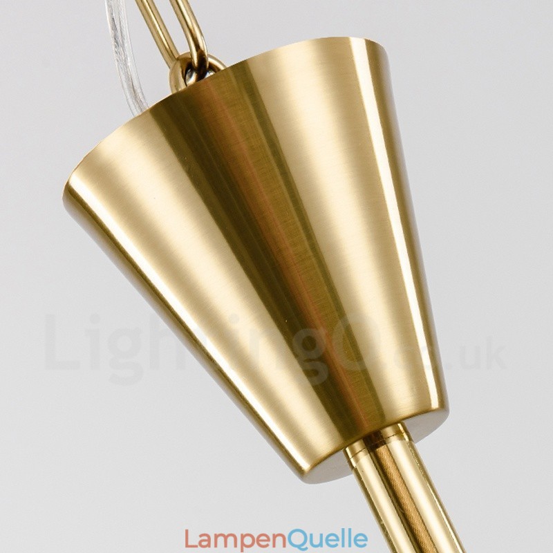 Moderne zeitgenössische 9-flammige Pendelleuchte aus Stahl mit Kristallschirm