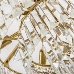 Moderne zeitgenössische 9-flammige Pendelleuchte aus Stahl mit Kristallschirm