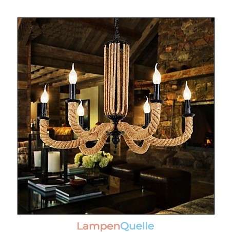 Retro Seil Kronleuchter Eisenlampe Retro Seil Kronleuchter Eisenlampe