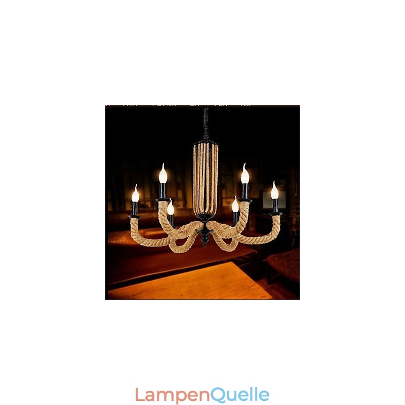 Retro Seil Kronleuchter Eisenlampe