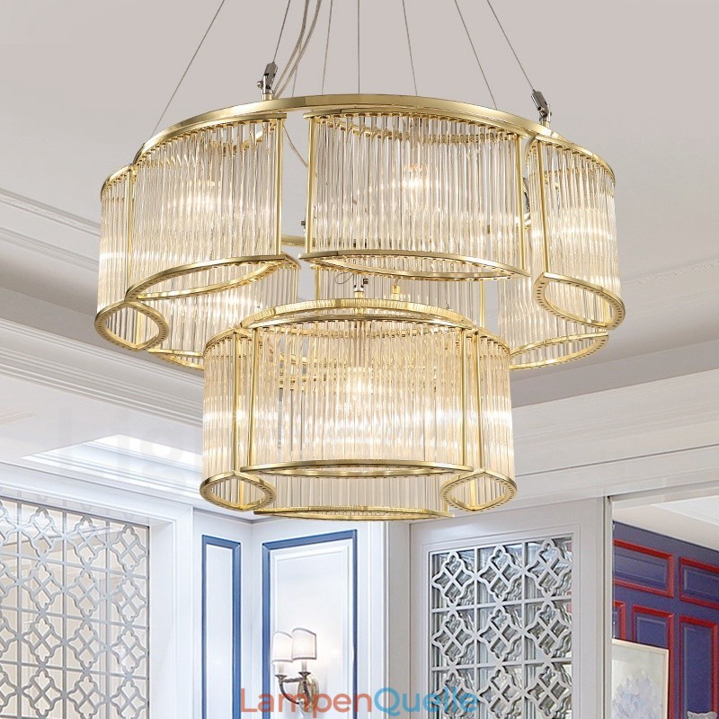 Moderne zeitgenössische 11-flammige Pendelleuchte aus Stahl mit Kristallglasschirm
