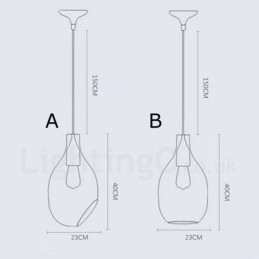 Moderne zeitgenössische 1-flammige Pendelleuchte aus Glas mit Glasschirm