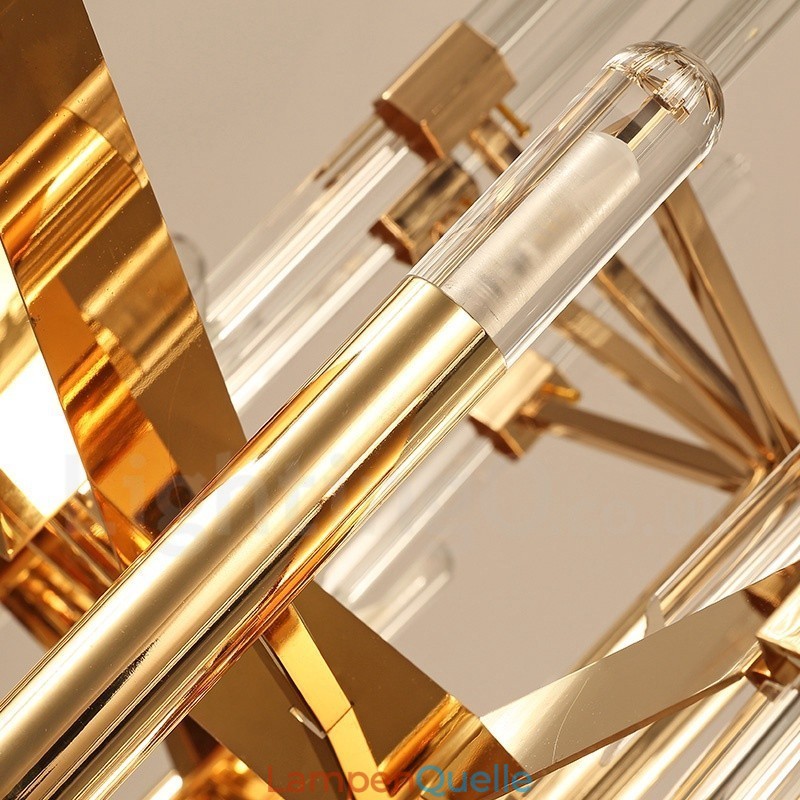 Moderner zeitgenössischer Kronleuchter aus Aluminiumlegierung mit 18 Lichtern und Kristallschirm