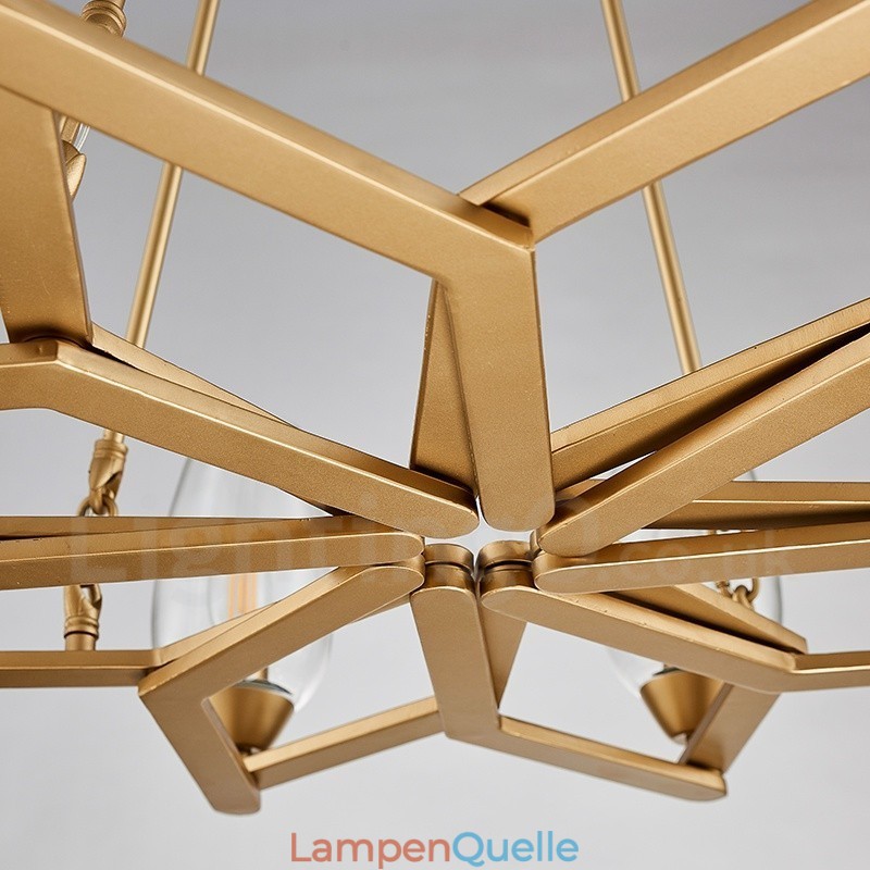 Moderne zeitgenössische 6-flammige Pendelleuchte aus Stahl mit Glasschirm