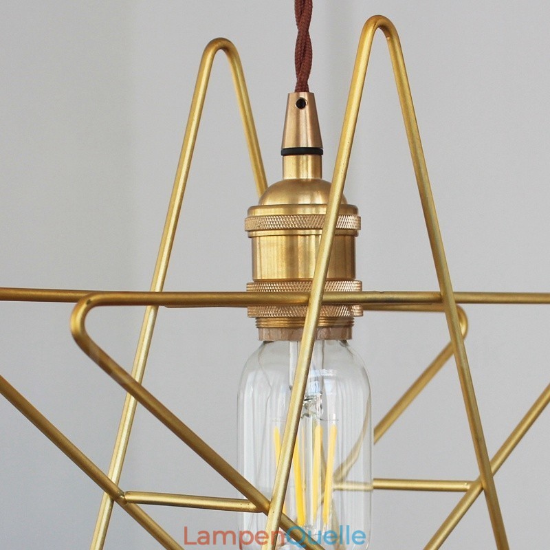 Moderne zeitgenössische 1-flammige Pendelleuchte aus Messing mit Schirm