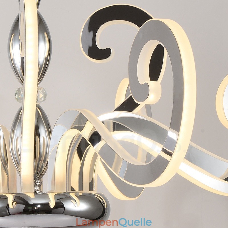 Moderner zeitgenössischer 12-flammiger Kronleuchter aus Stahl mit Acrylschirm