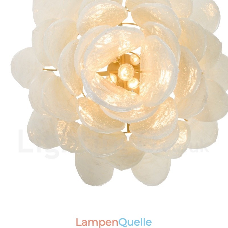 Moderne zeitgenössische 6-flammige Pendelleuchte aus Stahl mit Glasschirm