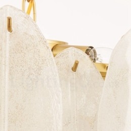 Moderne zeitgenössische 6-flammige Pendelleuchte aus Stahl mit Glasschirm