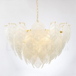 Moderne zeitgenössische 4-flammige Pendelleuchte aus Stahl mit Glasschirm